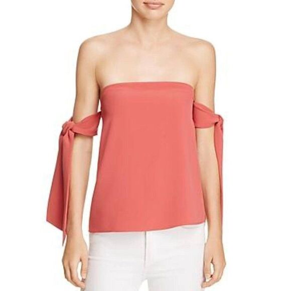 Cooper Ella Lova Off The Shoulder Bow Top Red - Picture 1 of 9